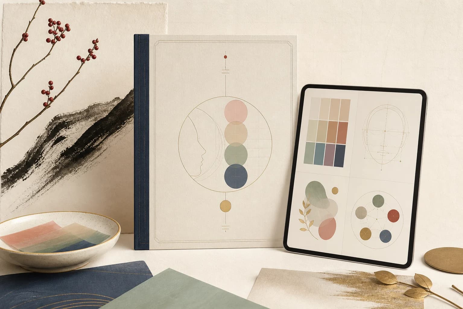 Editorial preview of the Complete Beauty Code Report with color, styling, and five-element motifs
